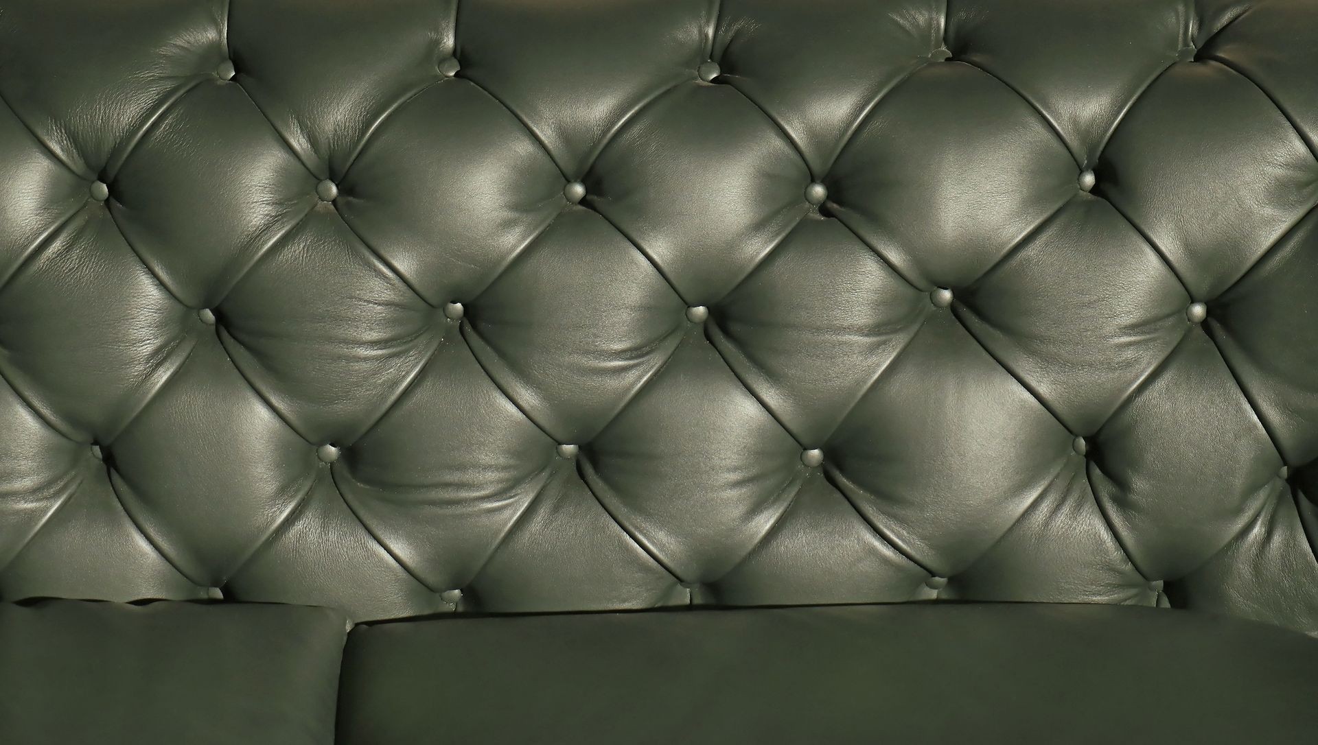 Back of green leather couch upholstery pattern